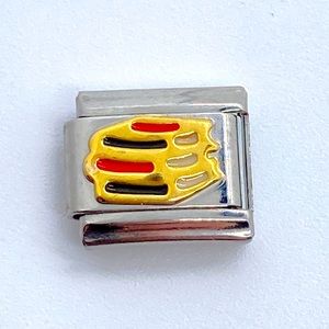 Book Stack Uberry Italian Charm Silver Tone